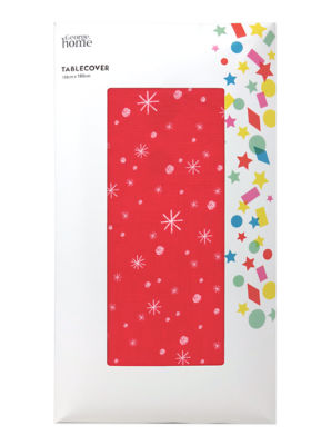 George Home Red Snowflake Paper Tablecover