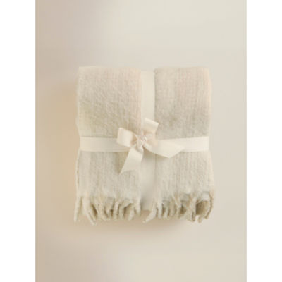 George Home Natural Brushed Check Throw