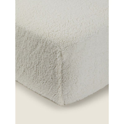George Home Cream Teddy Plain Fitted Sheet - King