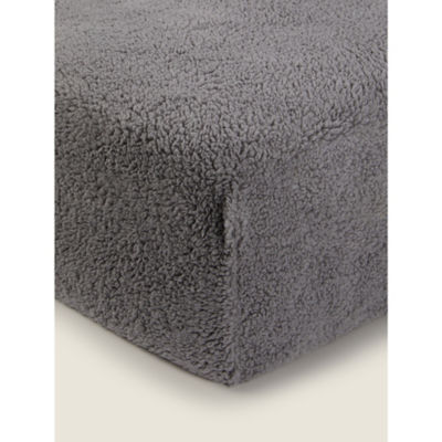 George Home Grey Teddy Plain Fitted Sheet - Double