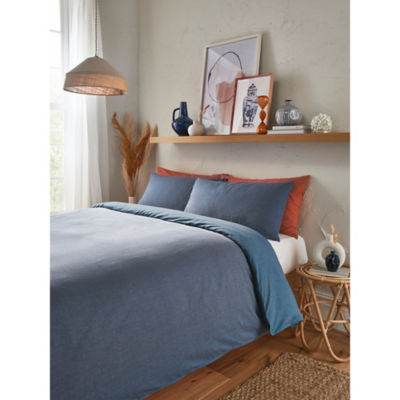 George Home Lagoon Blue Easycare Reversible King Duvet Set