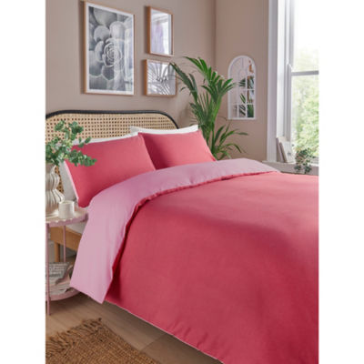 George Home Bright Pink Reversible Duvet Set - Double