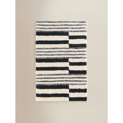George Home Black Geo Mingle Stripe Bath Mat