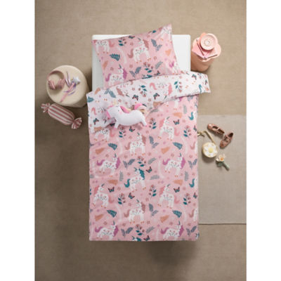 George Home Unicorn Brushed Cotton Reversible Duvet Set
