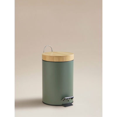 George Home Green Bamboo Lid Pedal Bin