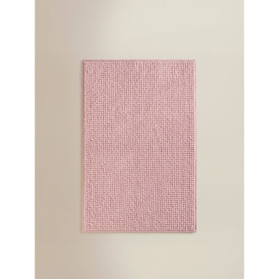 George Home Dusky Pink Solid Chenille Bath Mat