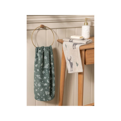 At Home with Stacey Solomon Stag & Mistletoe Guest Towel