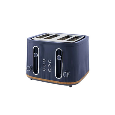 George Home Navy & Wood Textured Scandi 4-Slice Toaster - ASDA Groceries