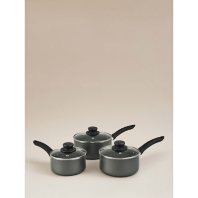 George Home Non-Stick Aluminium Saucepan Set