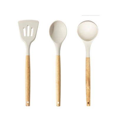 George Home Cream Silicone Utensils - Set of 3
