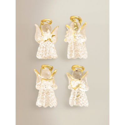 George Home Clear Angel Glass Baubles - Set of 4