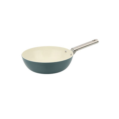 George Home Teal Non-Stick Retro Wok - 28cm