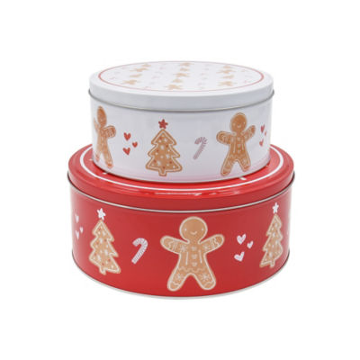 George Home Gingerbread Red & White Cake Tin - Set of 2