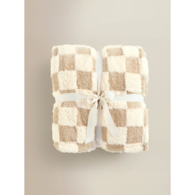 George Home Super-Soft Checkerboard Blanket - 200cm x 220cm