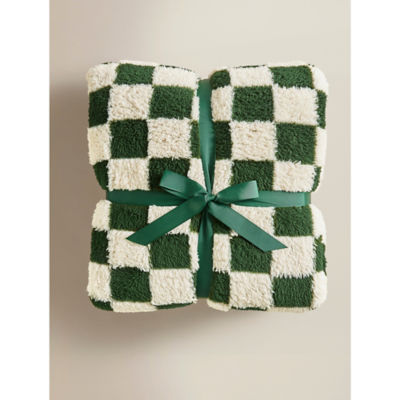 George Home Super-Soft Checkerboard Blanket - 200cm x 220cm