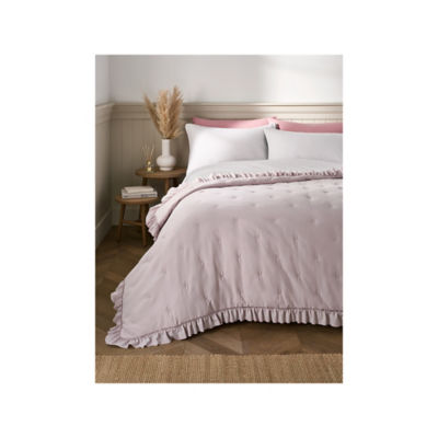 At Home with Stacey Solomon Pink Soft Touch Quilted Frill Throw