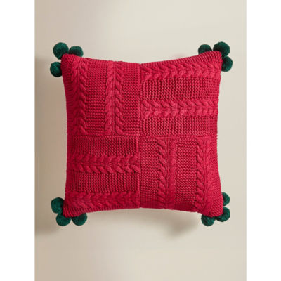 George Home Red Textured Tassel Trim Cushion