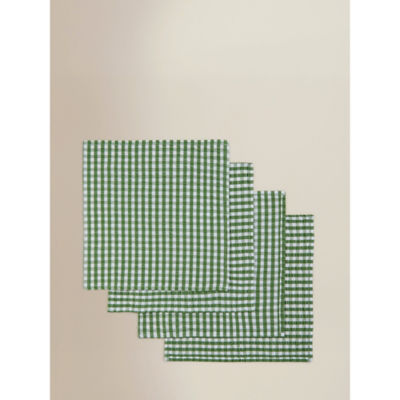 George Home Green & White Gingham Napkins - Set of 4