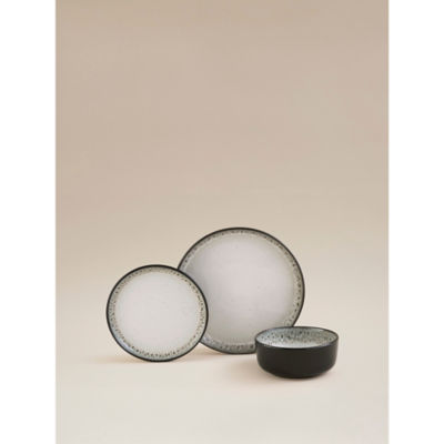 George Home Black Reactive Glaze Dinner Set 12 Piece