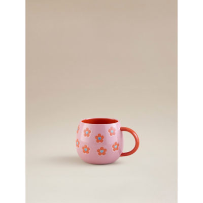 George Home Pink Floral Wax Resist Mug