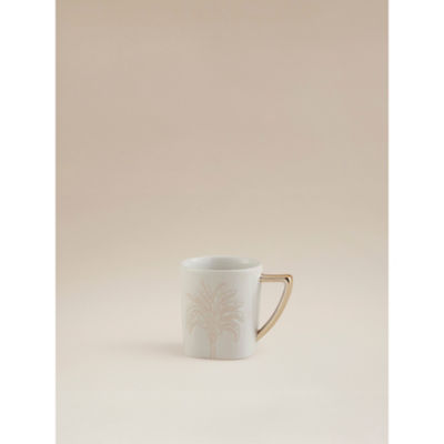 George Home White Palm Tree Wax Resist Mug
