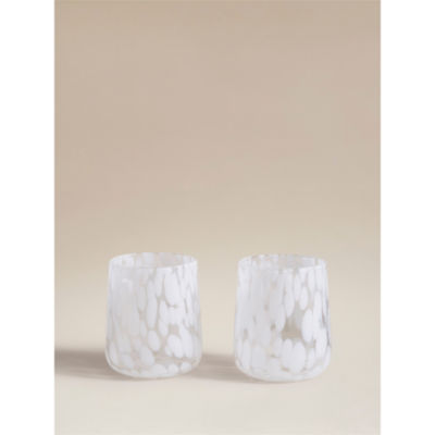 George Home White Confetti Tumbler Glasses Set of 2