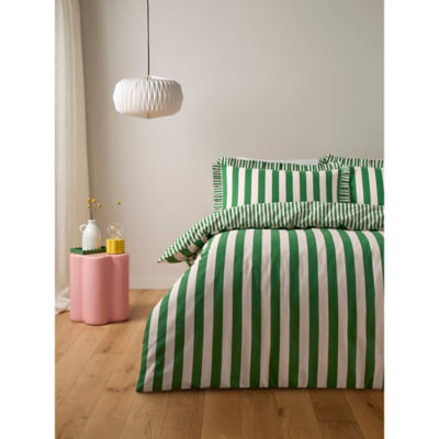 George Home Box Pleat Striped Duvet Set Single