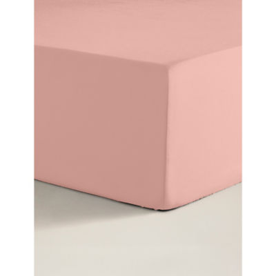 George Home Pink Plain Fitted Sheet Single