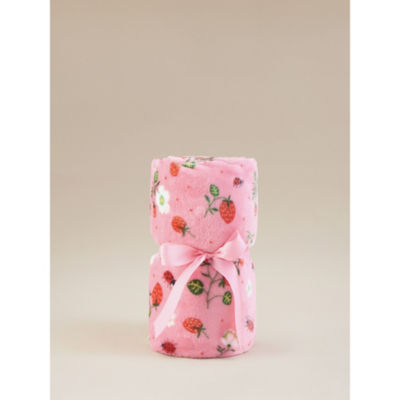 George Home Pink Floral & Ladybird Print Supersoft Throw