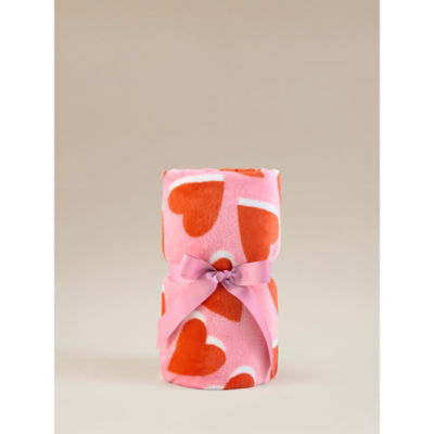 George Home Red & Pink Hearts Supersoft Throw