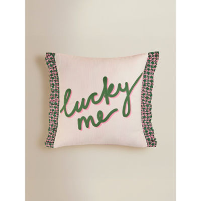 George Home Square Lucky Me Embroidered Frill Cushion