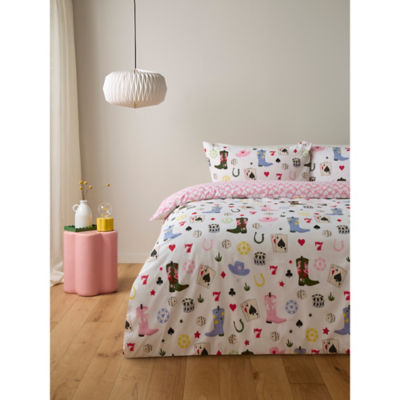 George Home Cowboy Graphic Easycare Reversible Duvet Set King