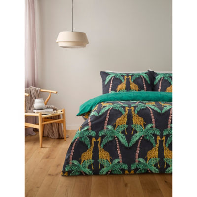 George Home Giraffe Jungle Easycare Reversible Duvet Set - King