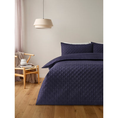 ASDA Navy Sunburst Textured Pinsonic Duvet Set - Double