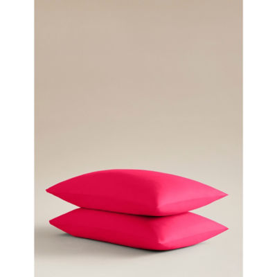 George Home Raspberry Easycare Pillowcase Pair - Double