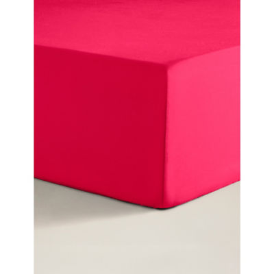 George Home Raspberry Plain Fitted Sheet King