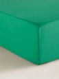George Home Green Plain Fitted Sheet - Double