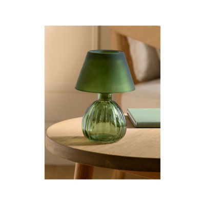 George Home Green Glass Candle Holder