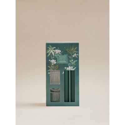 George Home Green Paradise Garden Taper Candle and Holder - Set of 2