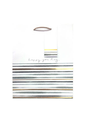 George Home Green Gold Stripe Medium Bag
