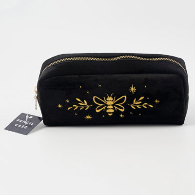 ASDA Dark Garden Pencil Case Velvet With Embroidery