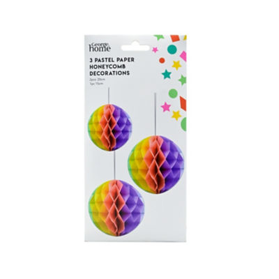 George Home Pastel Paper Honeycomb Decorations