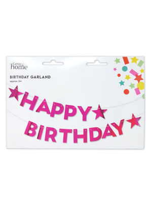 George Home Pink Happy Birthday Garland