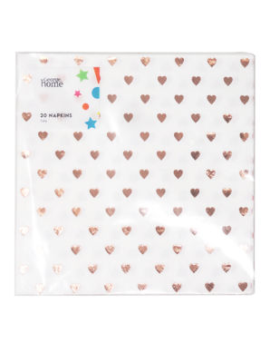 George Home Rose Gold Heart Paper Napkins