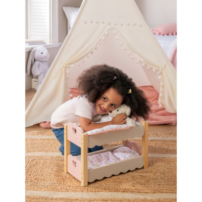 George Home Baby Pink Wooden Bunkbed