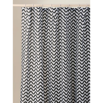 George Home Black & White Wiggle Shower Curtain