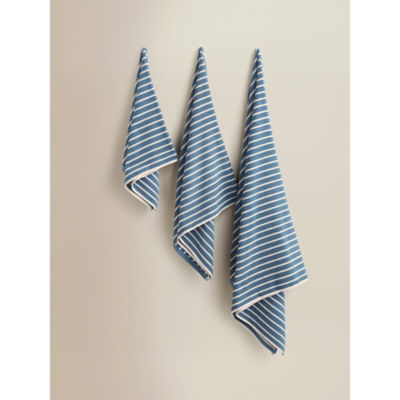 George Home Blue Pinstripe Bath Cotton Hand Towel