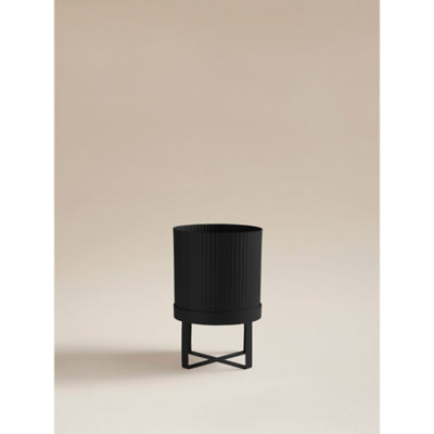 ASDA Black Ribbed Planter With Stand