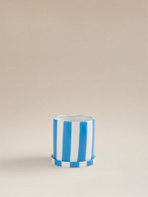 George Home Blue Striped Plant Pot 15.5x14.5cm
