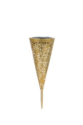 George Home Gold Metal Laser Cut Stake Light 11x11x31.5cm